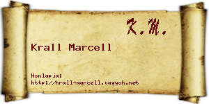 Krall Marcell névjegykártya